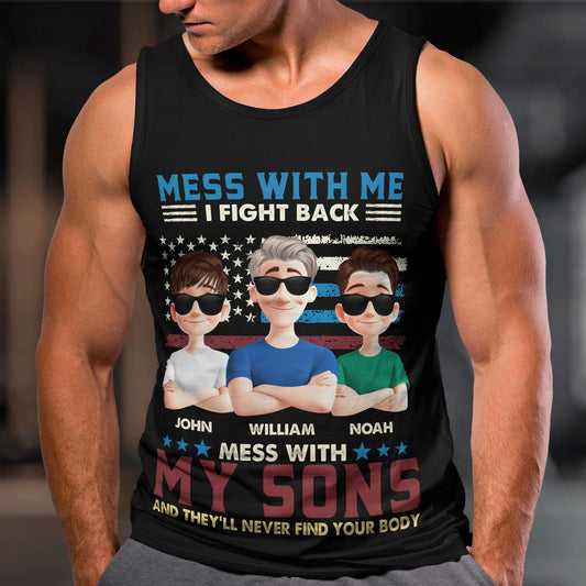 Father's Day Gifts, Don't Mess With My Kids - Custom Tank Top For Men