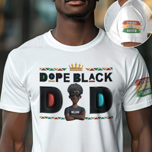 Father's Day Gifts, Dope Black Dad - Personalized Shirt