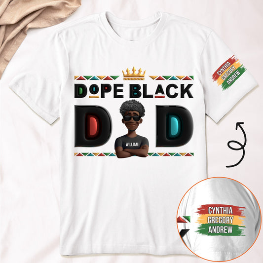 Father's Day Gifts, Dope Black Dad - Personalized Shirt