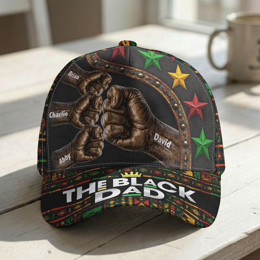 Dope Black Dad - With Fist Bumps, Father's Day Gifts For Proud Dad - Personalized Cap