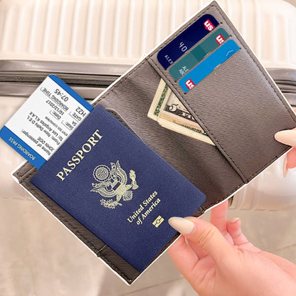 Dried Birth Flower Print - Personalized Passport Cover And Luggage Tag Travel Set