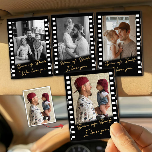 Father's Day Gifts, Drive Safe Daddy Father's Day Gift For Dad, Husband - Personalized Car Visor Clip