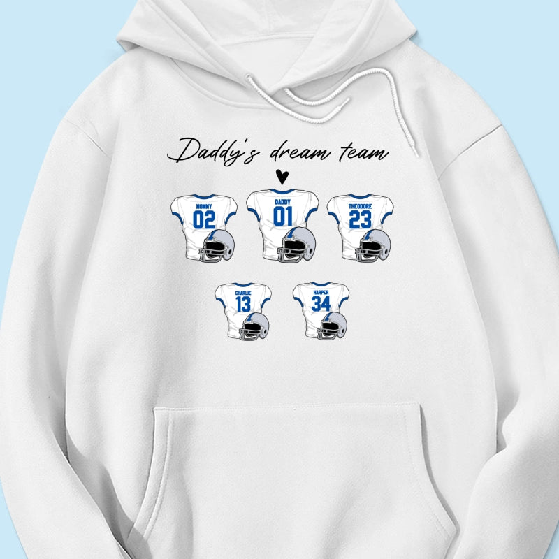Daddy‘s Dream Team American Football Father‘s Day Gift For Dad Husband Personalized Shirt