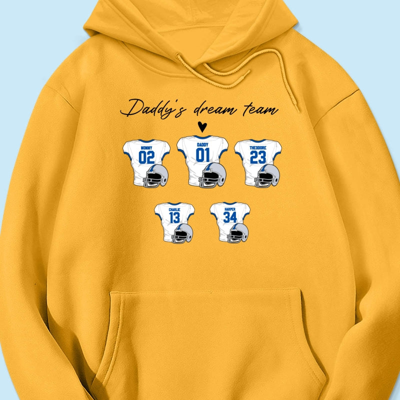 Daddy‘s Dream Team American Football Father‘s Day Gift For Dad Husband Personalized Shirt