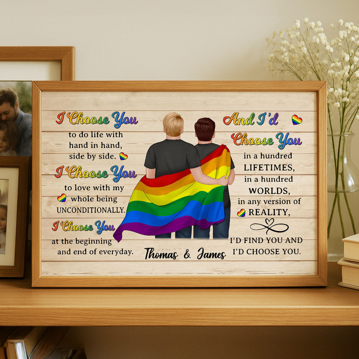 LGBTQ+ Couple I Choose You Pride Month Personalized Poster, Gift For Couple