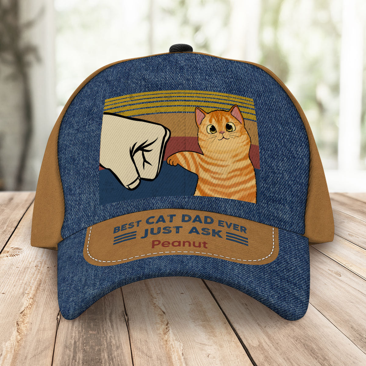 Best Cat Dad Ever Fluffy Cat Personalized Classic Cap, Gift For Cat Dad, Gift For Him