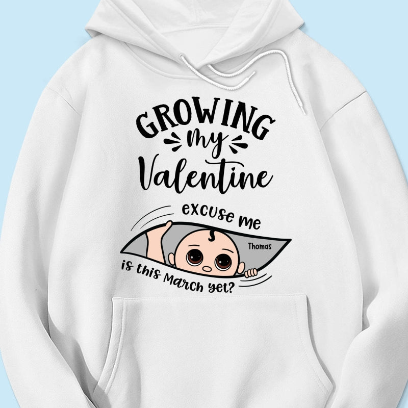 Growing My  Cute Baby Excuse Me Is It Yet Personalized Shirt,  Gift For Expecting Mom, Pregnancy Announcement, Baby Reveal