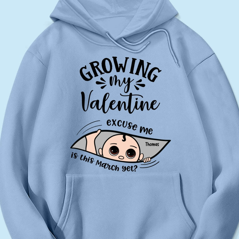 Growing My  Cute Baby Excuse Me Is It Yet Personalized Shirt,  Gift For Expecting Mom, Pregnancy Announcement, Baby Reveal