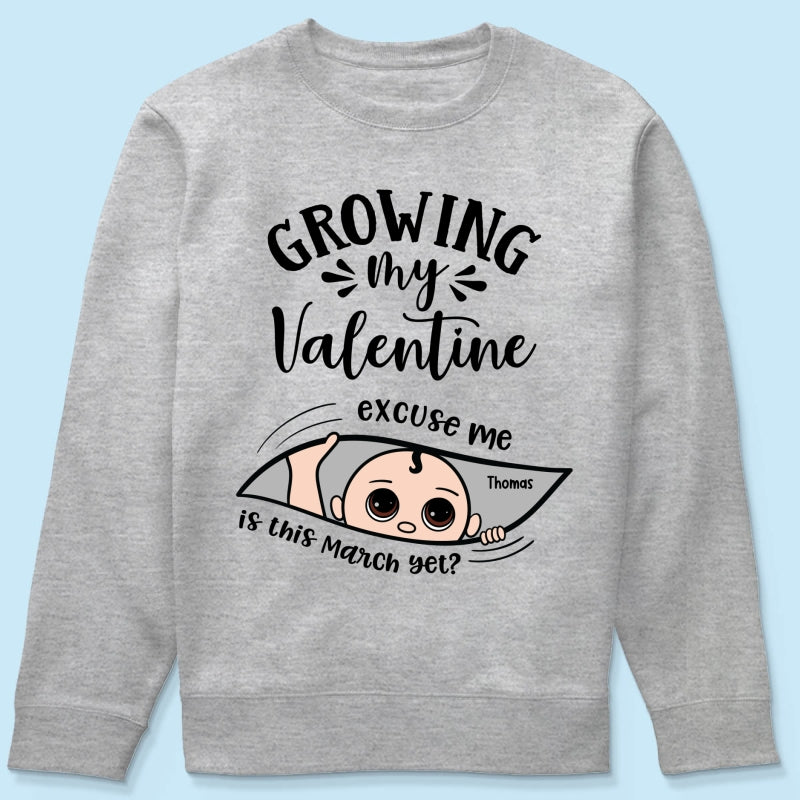 Growing My  Cute Baby Excuse Me Is It Yet Personalized Shirt,  Gift For Expecting Mom, Pregnancy Announcement, Baby Reveal