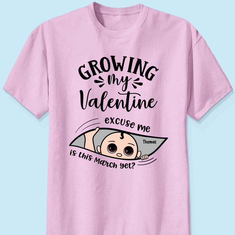 Growing My  Cute Baby Excuse Me Is It Yet Personalized Shirt,  Gift For Expecting Mom, Pregnancy Announcement, Baby Reveal