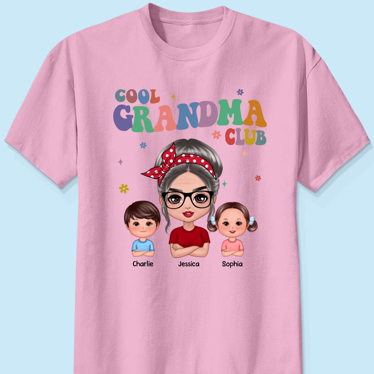 Cool Grandma Club Grandma And Grandkids Personalized Shirt