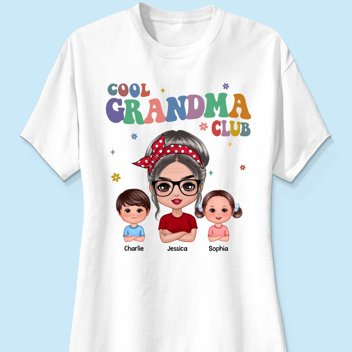 Cool Grandma Club Grandma And Grandkids Personalized Shirt