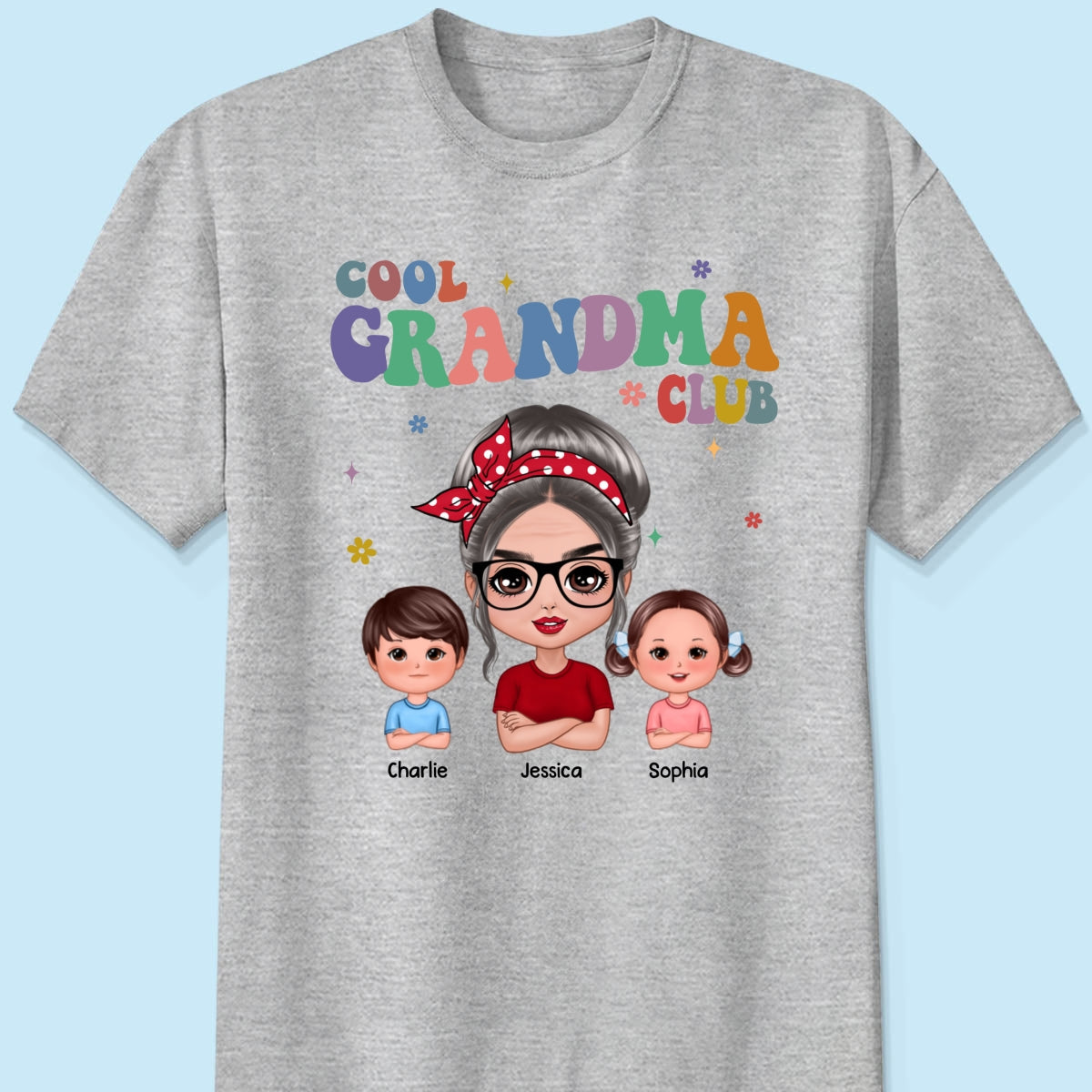 Cool Grandma Club Grandma And Grandkids Personalized Shirt