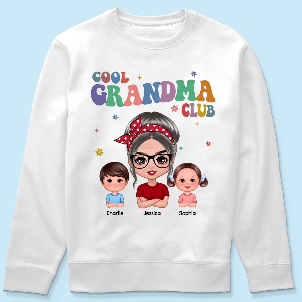 Cool Grandma Club Grandma And Grandkids Personalized Shirt