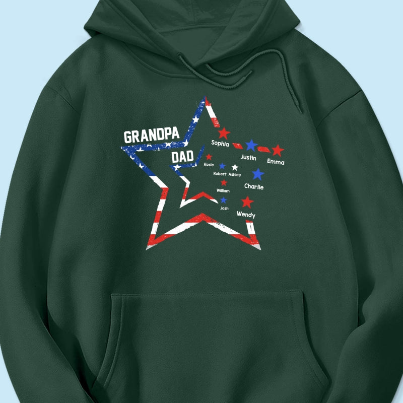 4th of July Dad Papa Grandpa Stars In Star Personalized Shirt