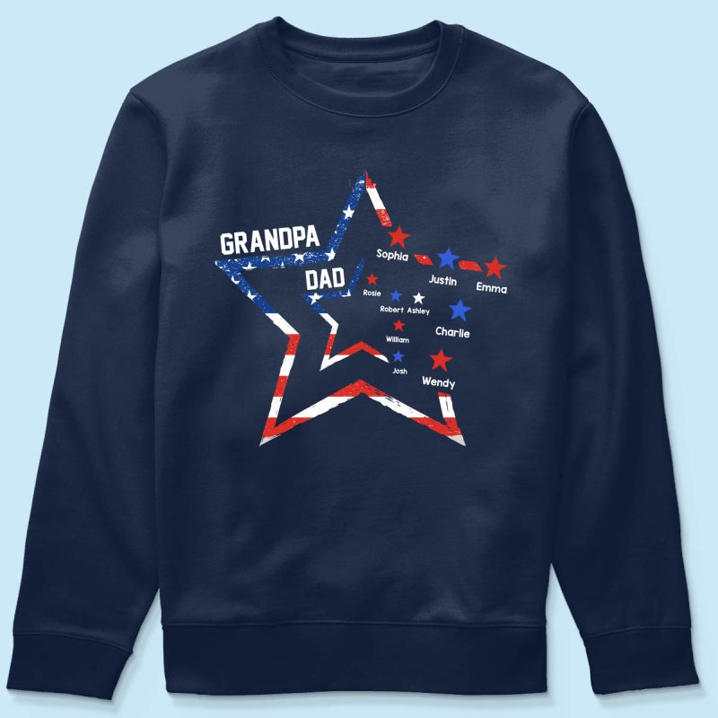 4th of July Dad Papa Grandpa Stars In Star Personalized Shirt
