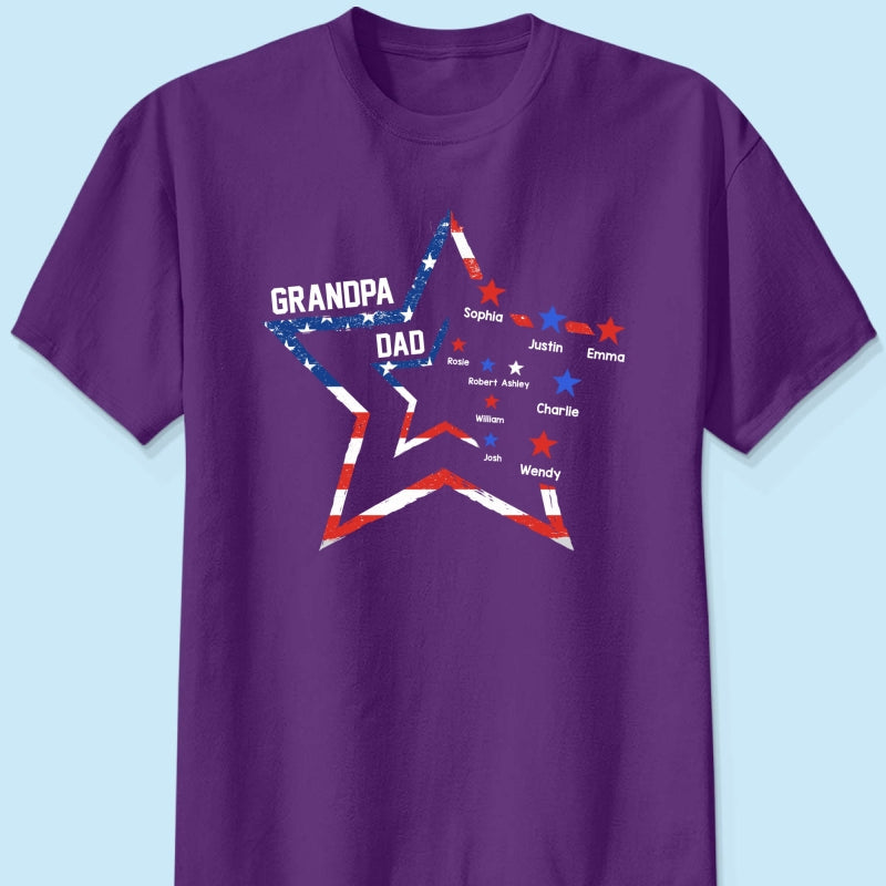 4th of July Dad Papa Grandpa Stars In Star Personalized Shirt