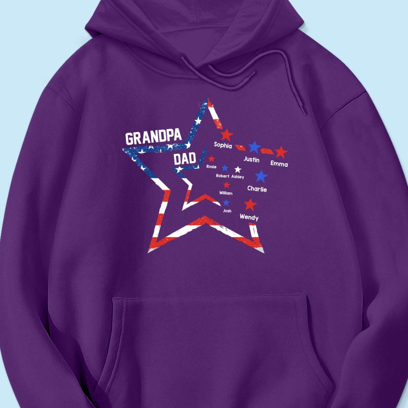 4th of July Dad Papa Grandpa Stars In Star Personalized Shirt