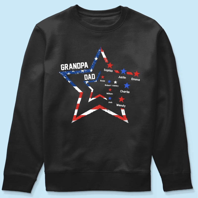 4th of July Dad Papa Grandpa Stars In Star Personalized Shirt