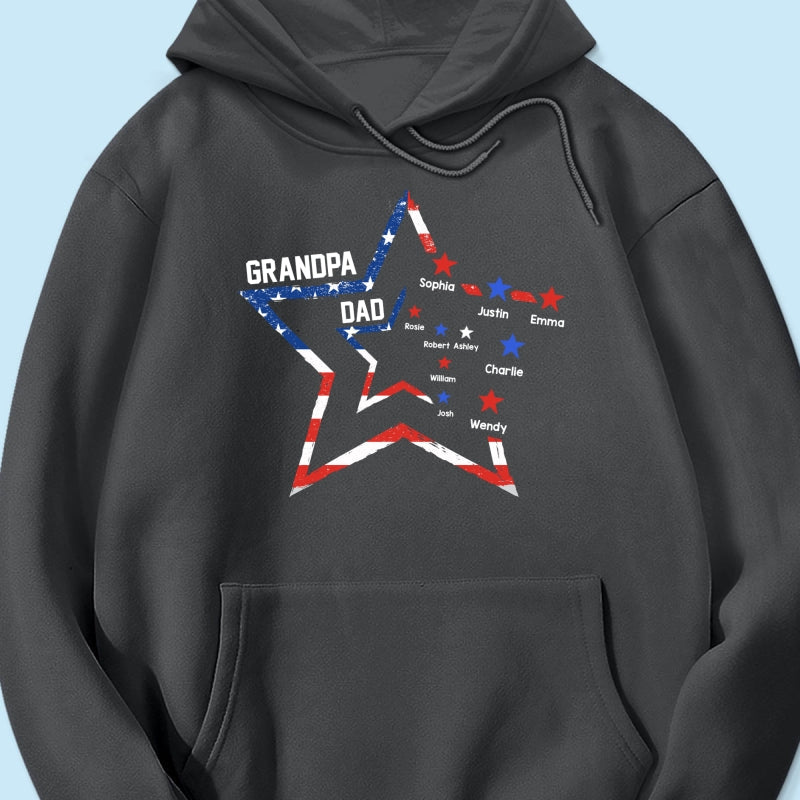 4th of July Dad Papa Grandpa Stars In Star Personalized Shirt