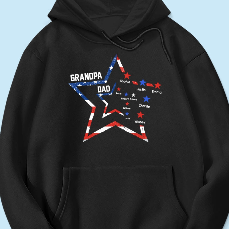 4th of July Dad Papa Grandpa Stars In Star Personalized Shirt
