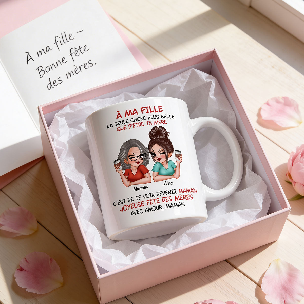 ma fille – Te voir tre maman – Mug personnalis – Cadeau de Fte des Mres pour ma fille
