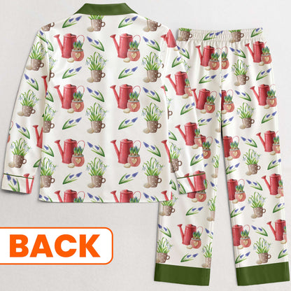 Easily Distracted By Plants - Personalized Satin Pajama Set