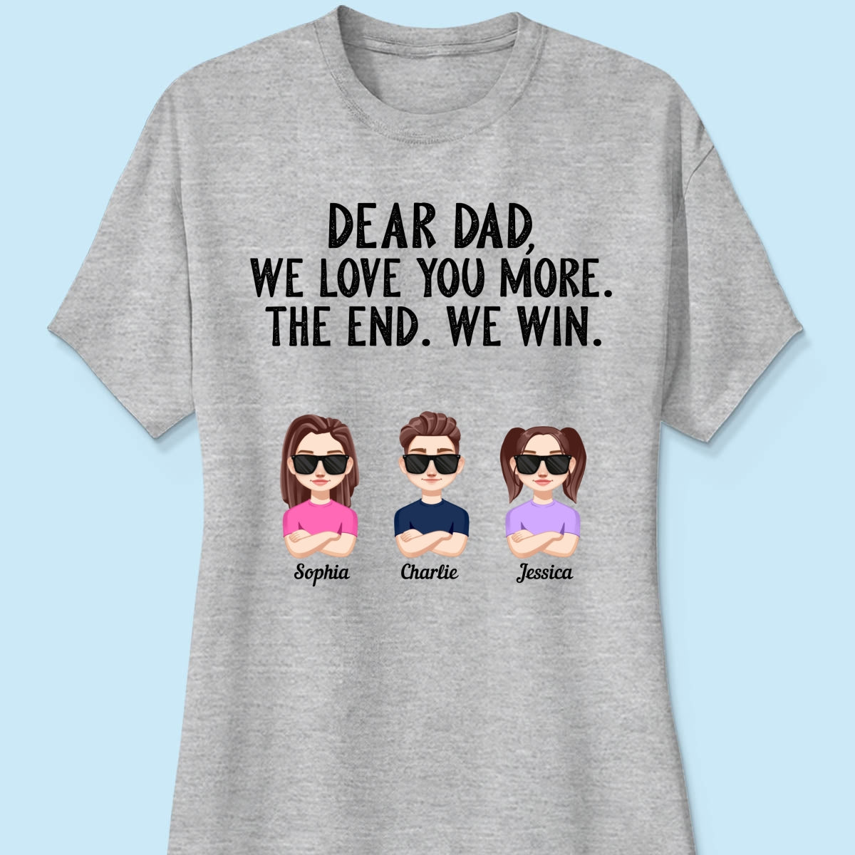 Dear Dad We Love You More Vector Kids Funny Father‘s Day Gift Personalized Shirt