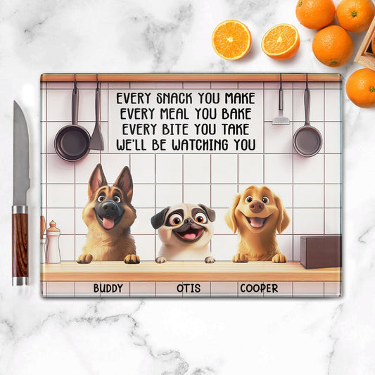Every Snack You Make - Personalized Glass Cutting Board