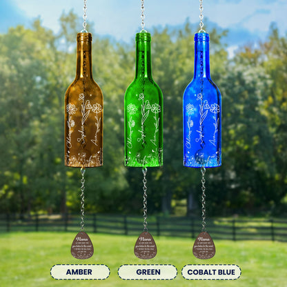 Every Time You Listen To The Wind - We Love You - Personalized Wine Bottle Wind Chime