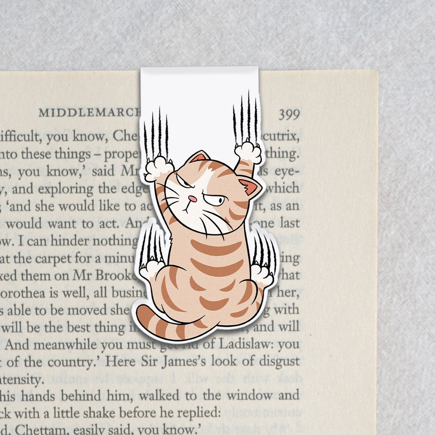 Falling Cat - Personalized Magnetic Bookmark