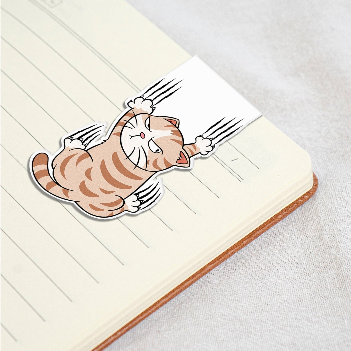 Falling Cat - Personalized Magnetic Bookmark