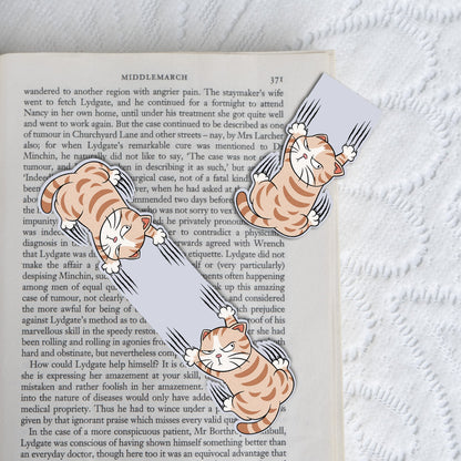 Falling Cat - Personalized Magnetic Bookmark