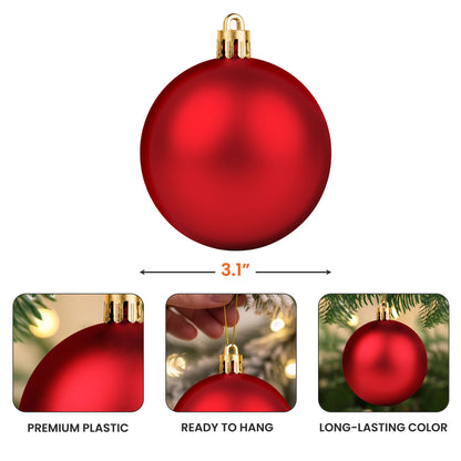 Family Sitting Festive Plant Buffalo Plaid - Personalized Ball Ornament