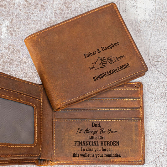 Father's Day Gifts, Father & Daughter #Unbreakablebond - Personalized Leather Wallet
