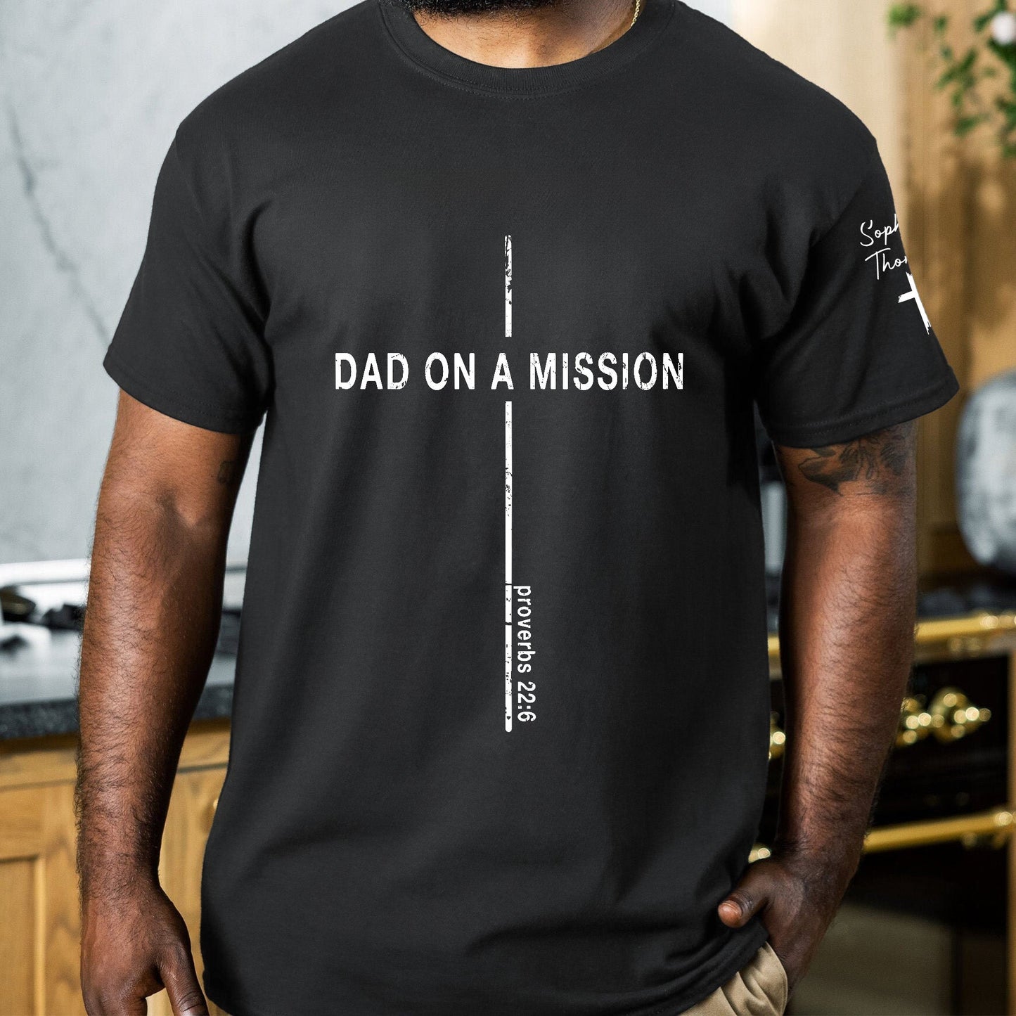 Father's Day Gifts, Father's Day Gift, Dad On A Mission Proverbs 22:6 - Personalized Shirt