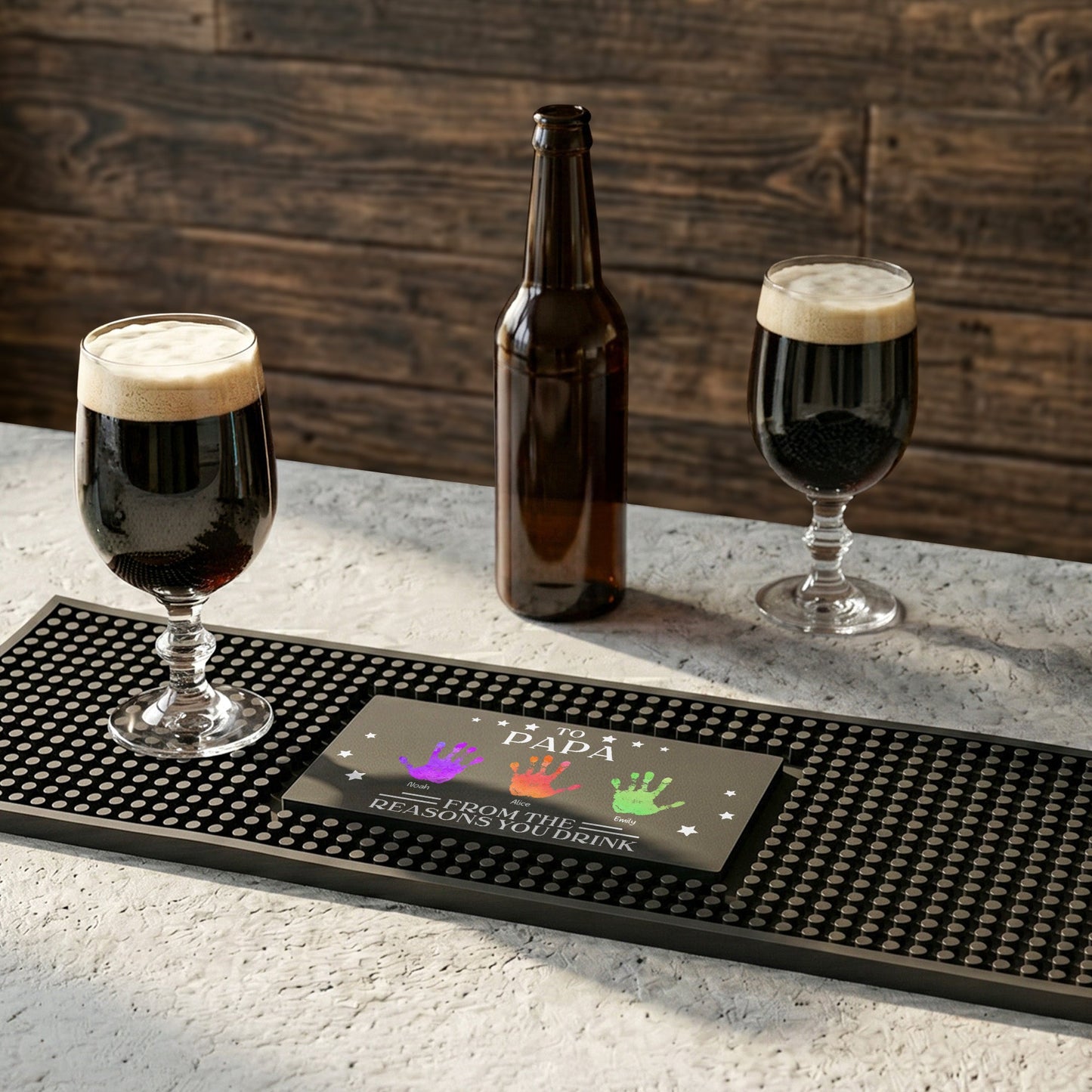 Father's Day Gifts, Father's Day Gift From From The Reasons You Drink - Personalized Bar Mat