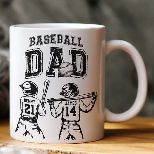 Father's Day Gifts, Father's Day Gifts, Baseball Dad, Daddy, Grandpa - Personalized Mug