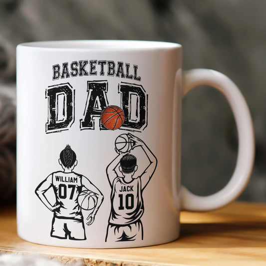 Father's Day Gifts, Father's Day Gifts, Basketball Dad, Daddy, Grandpa - Personalized Mug