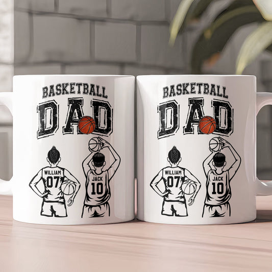 Father's Day Gifts, Father's Day Gifts, Basketball Dad, Daddy, Grandpa - Personalized Mug