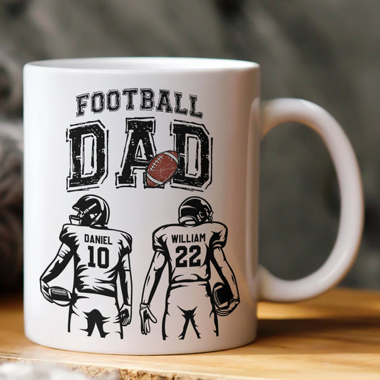 Father's Day Gifts, Father's Day Gifts, Football Dad, Daddy, Grandpa - Personalized Mug