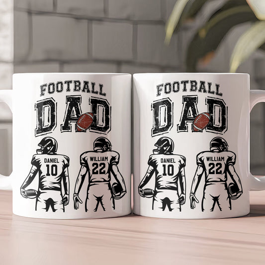 Father's Day Gifts, Father's Day Gifts, Football Dad, Daddy, Grandpa - Personalized Mug