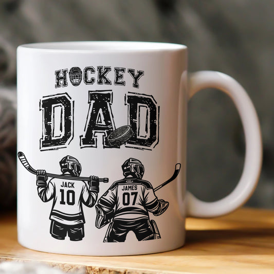 Father's Day Gifts, Father's Day Gifts, Hockey Dad, Daddy, Grandpa - Personalized Mug