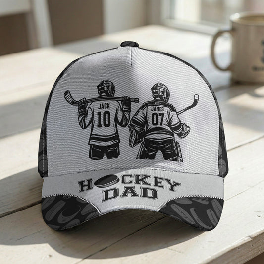 Father's Day Gifts, Hockey Dad, Grandpa - Personalized Cap