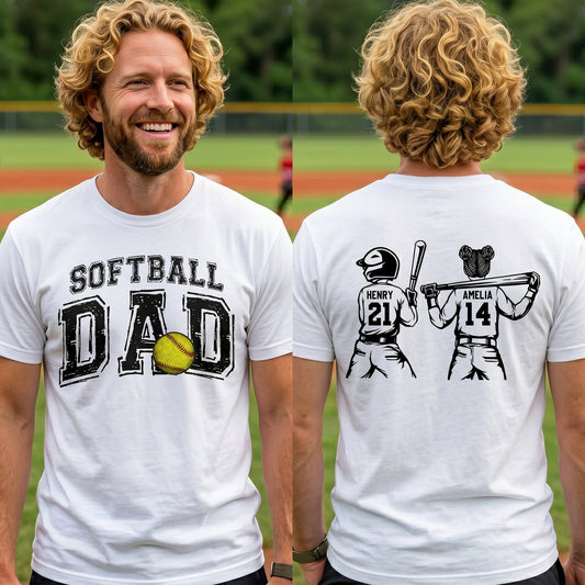 Father's Day Gifts, Father's Day Gifts, Softball Dad, Daddy, Grandpa - Personalized Shirt
