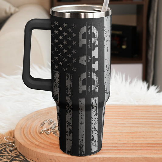 Father's Day Gifts, Christmas Gift For Dad, Grandpa, Papa - Custom Kids' Names - Personalized 40oz Tumbler