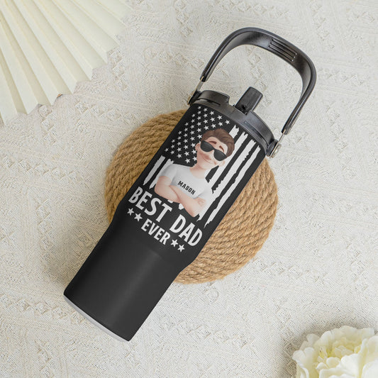 Father's Day Gifts, Father's Day Gift For Best Dad Ever - Personalized 30oz Tumbler With Handle