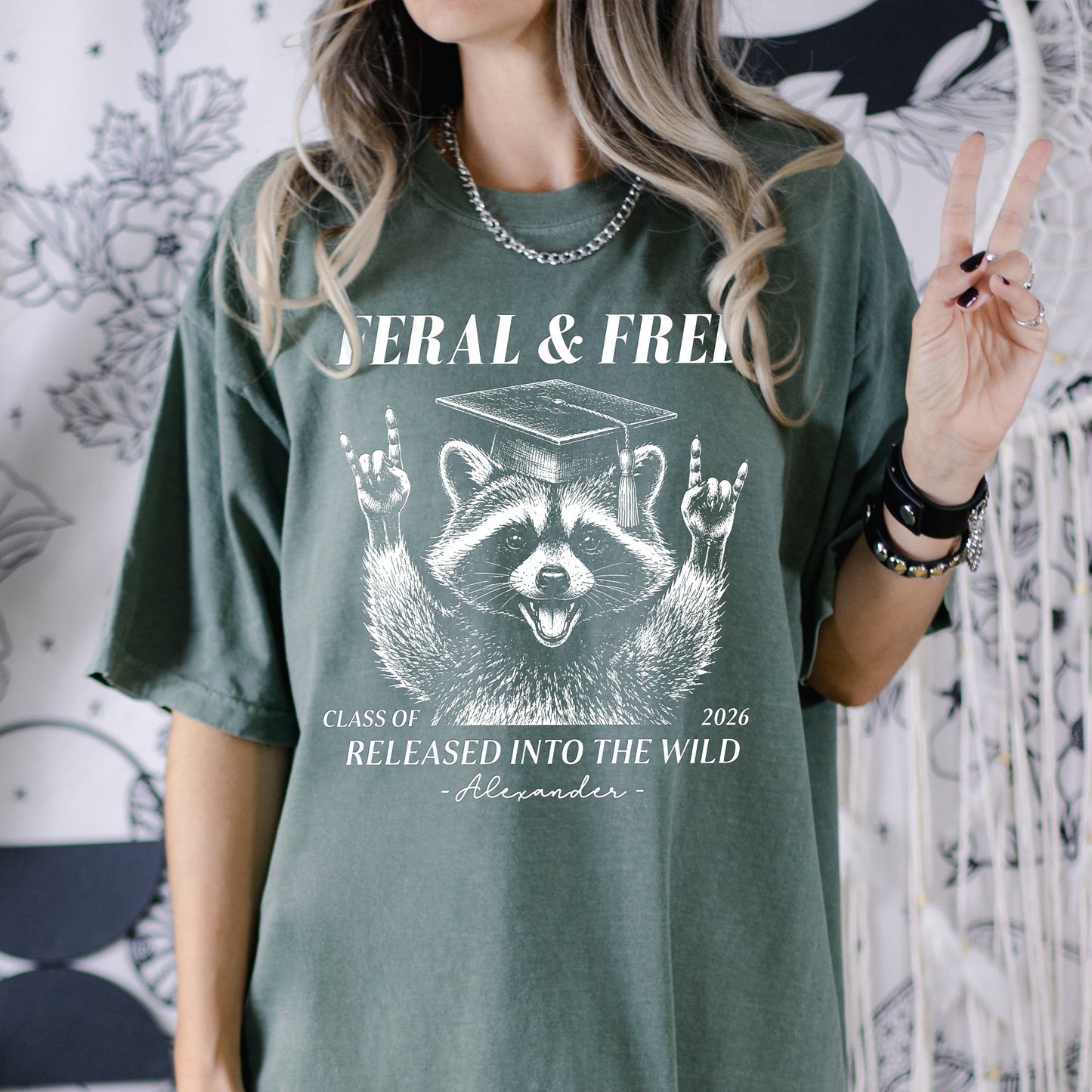 Feral And Free Tee Funny Graduation - Personalized Shirt