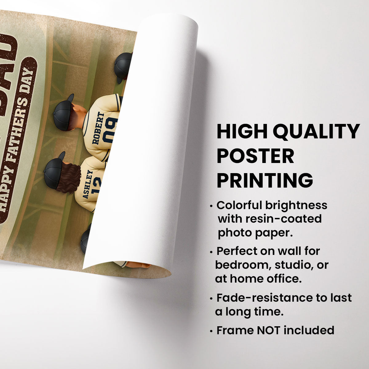 We Caught the Best Dad Baseball Personalized Poster, Meaningful Father's Day Gift for Dad, Gift for Husband