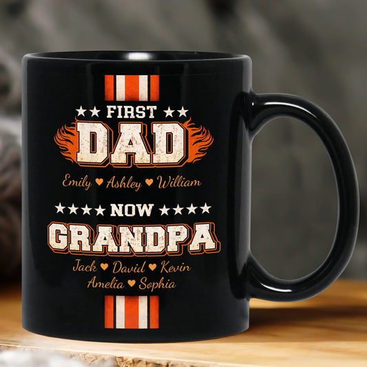 Father's Day Gifts, First Dad Now Grandpa - Personalized Mug